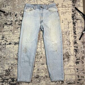 VTG Levis 550 Jeans Men 36x30 Blue Relaxed Tapered 90s Light Wash Tag Distressed